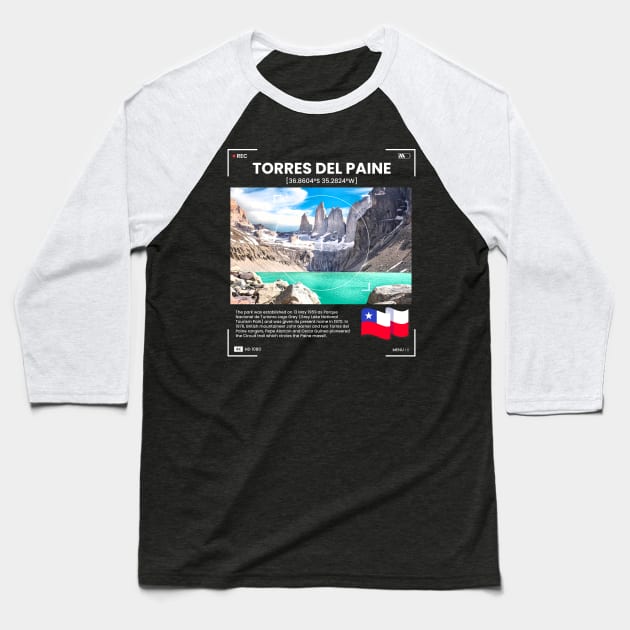 Torres Del Paine National Park Baseball T-Shirt by Sally Honey